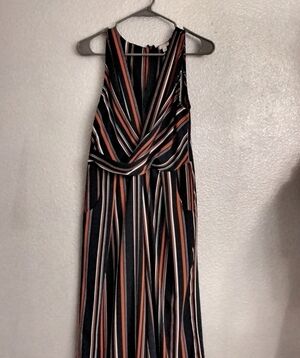 Eyeshadow Women's Stripe Sleeveless Jumpsuit   Size M